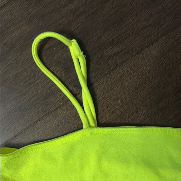 Heart hips Vibrant Neon Green Bodycon Dress, size large - Picture 3 of 4